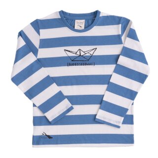 Langarm local Kinder Ringel T-Shirt Boot 1933 86/92 blau-weiß